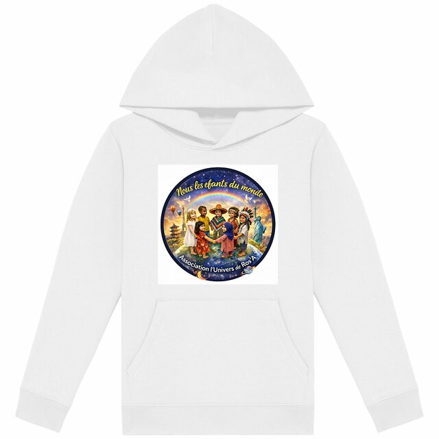 “Achat solidaire : vous soutenez nos projets.”. Sweat à capuche Léger Enfant - Image