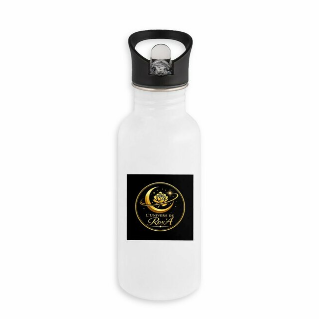 Bouteille en inox avec paille - Image