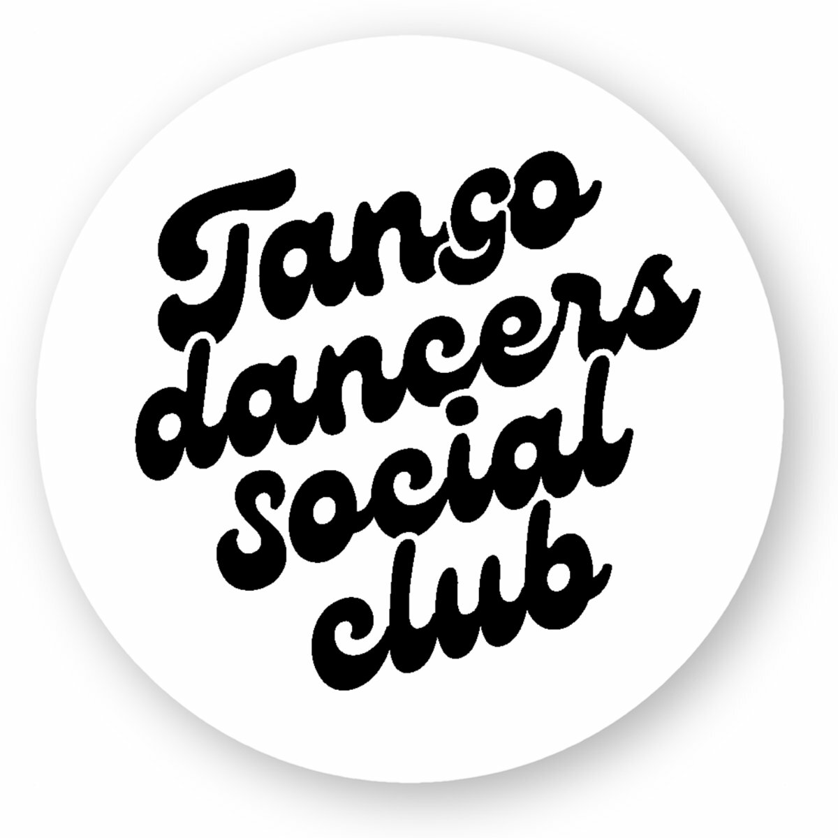 Image front Sticker rond "Tango dancers social club"