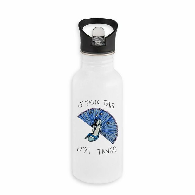 Image back Gourde en inox "J'peux pas J'ai Tango" version éventail