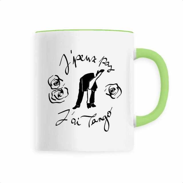 Image back Mug céramique "J'peux pas J'ai Tango" version 2 noir et blanc