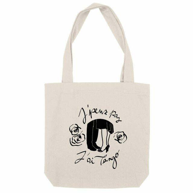 Image front Tote-bag épais "J'peux pas J'ai Tango" noir et blanc
