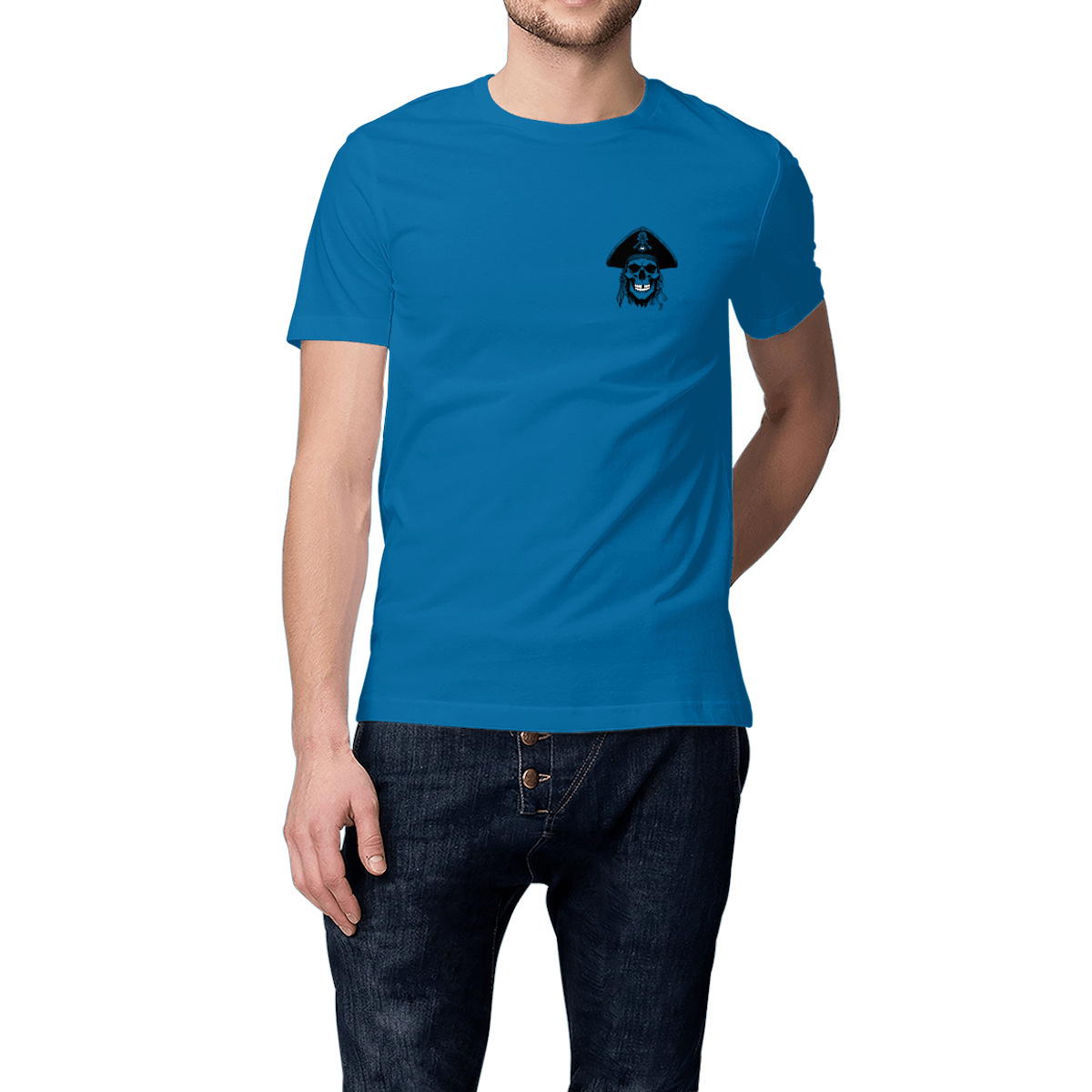 T-shirt skull original Jack, le pirate (FACE & DOS)