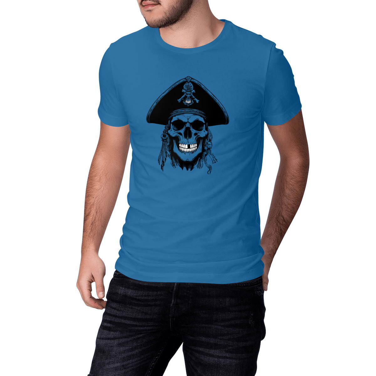 T-shirt tête de mort Jack, le pirate (FACE)