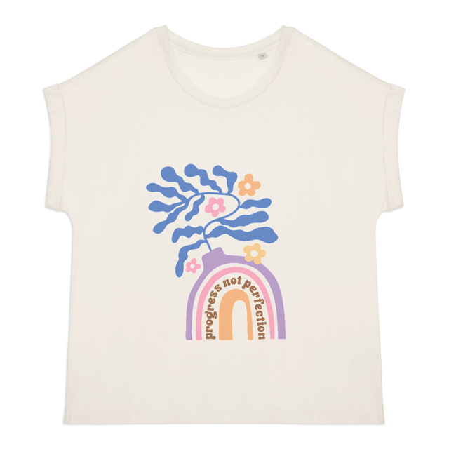 Image back T-shirt loose Flower 