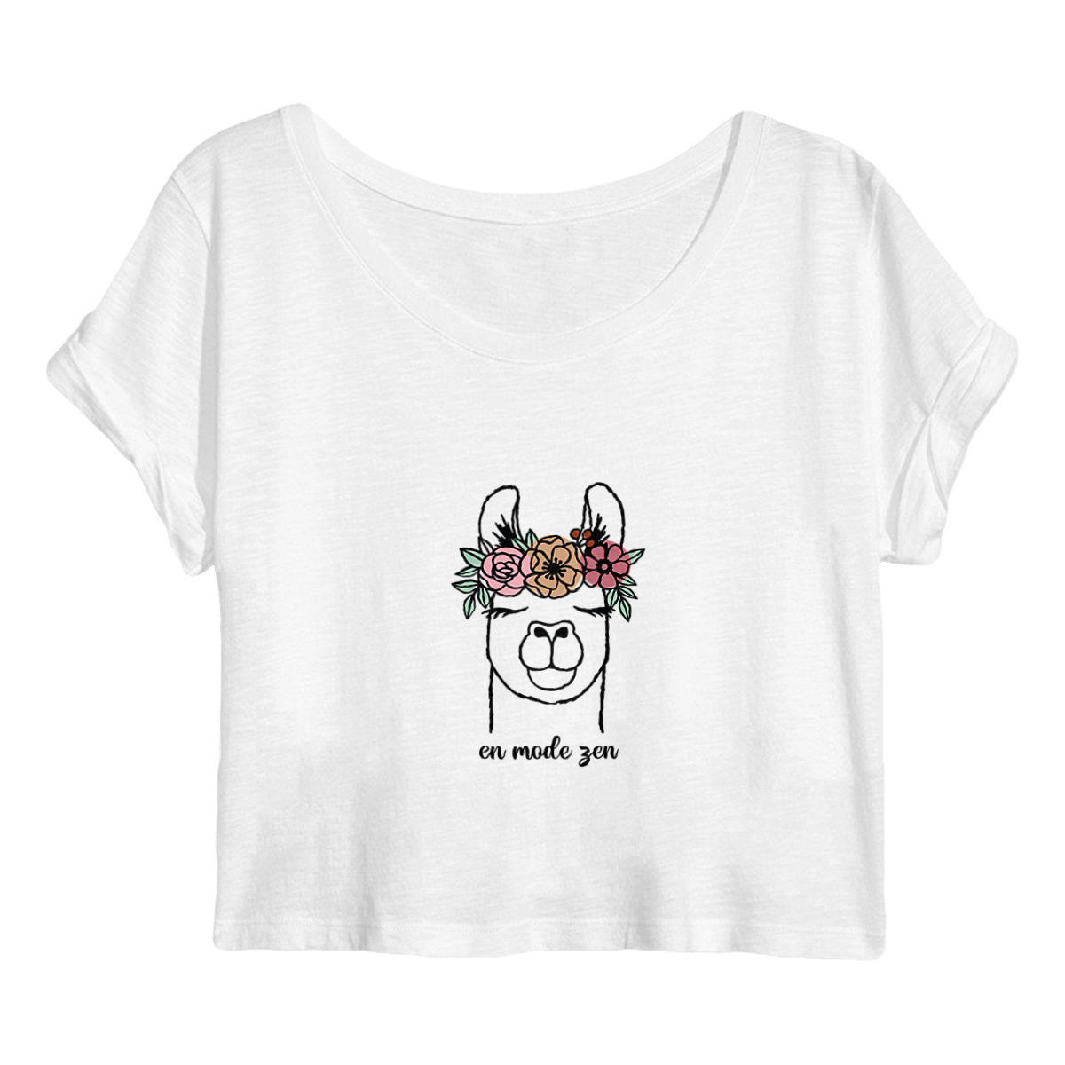 Image back crop top lama