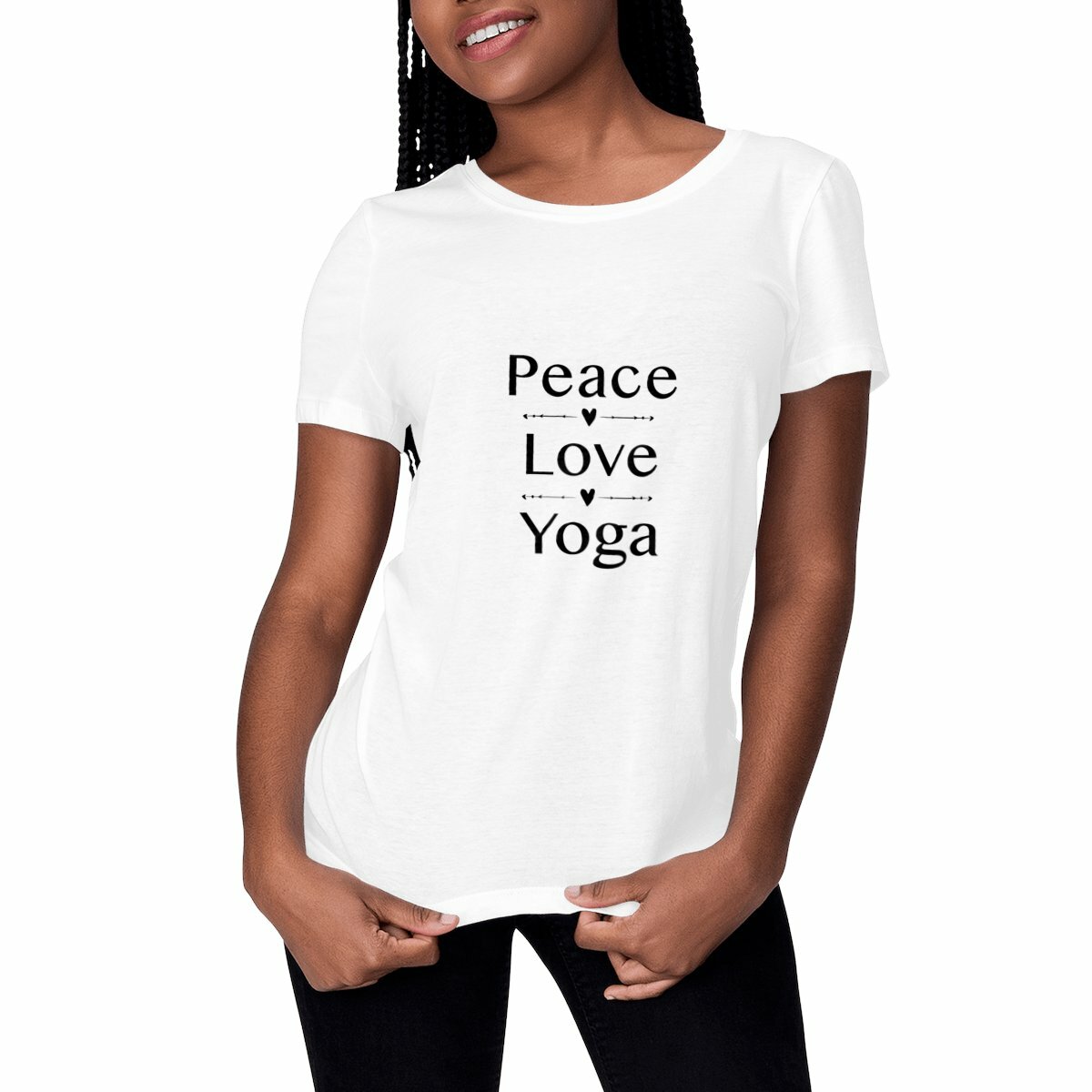Image front T-shirt " Peace Love and Yoga"