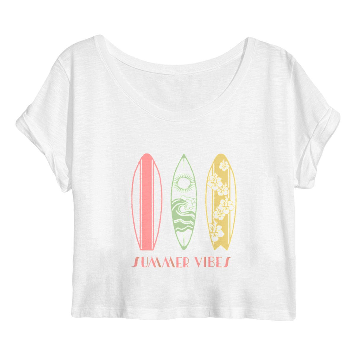 Image back Crop top  "summer vibes"🌴