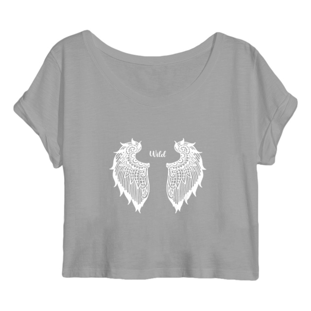 Image back crop top  wild wings dark
