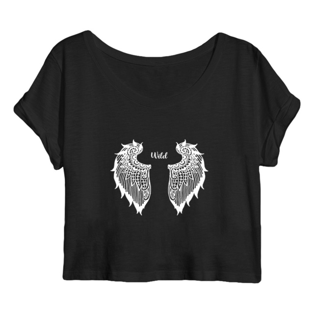 Image front crop top  wild wings dark