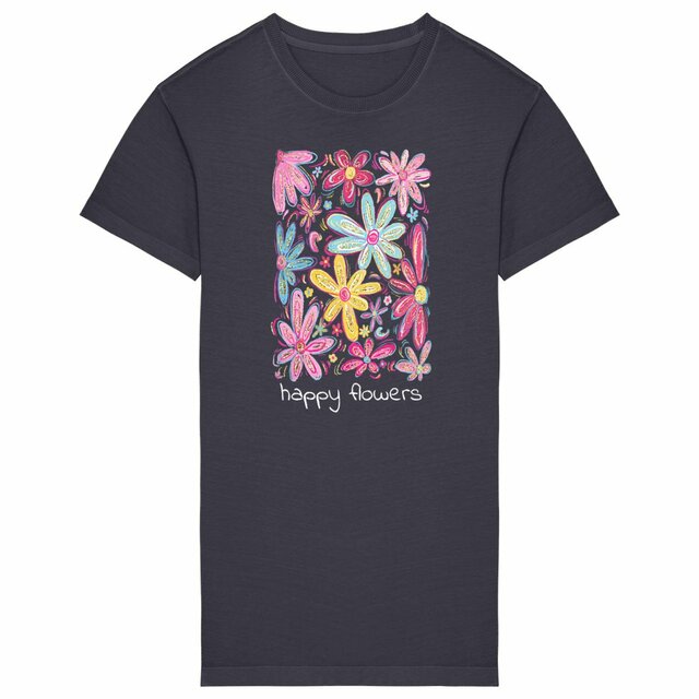 Image back Robe t-shirt happy flowers
