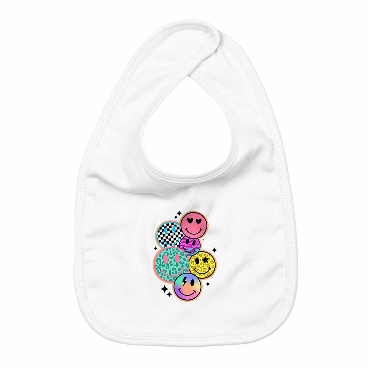 Image back Bavoir bébé en coton bio - Emojis Pop Art 🎨✨