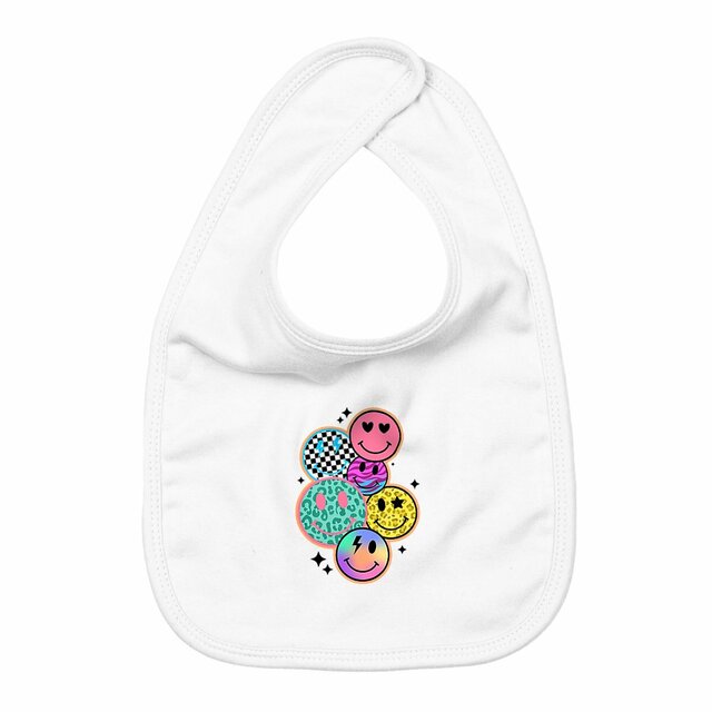 Image back Bavoir bébé en coton bio - Emojis Pop Art 🎨✨