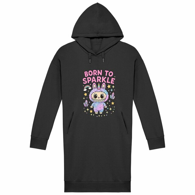 Image back Robe Sweat – Labubu Licorne "Born to Sparkle" 🦄✨