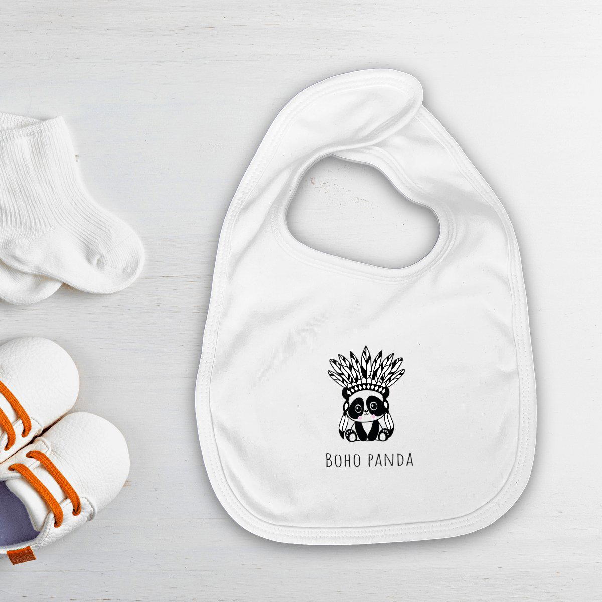 Image front Bavoir boho panda 