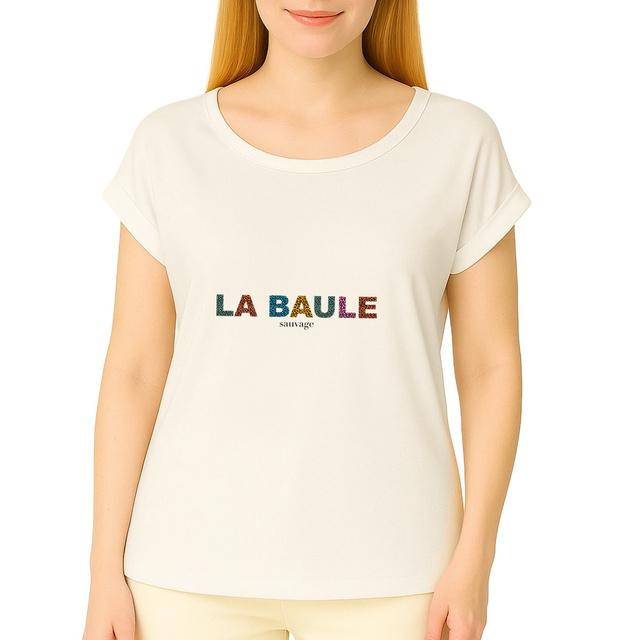 Image front T-shirt en coton bio La Baule sauvage