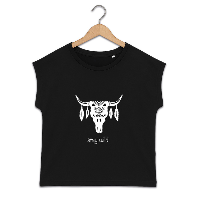 Image back T-shirt "Stay Wild" 🐐🌙✨