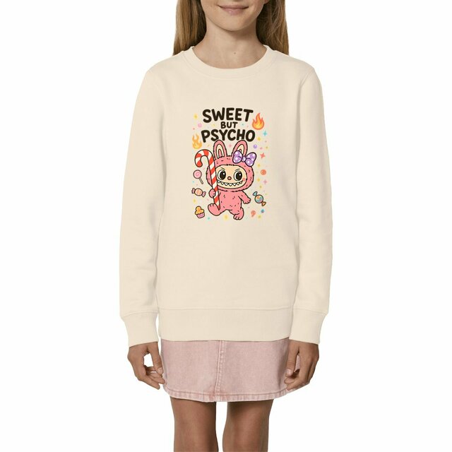 Image front Sweat enfant – Labubu "Sweet but Psycho" 🤪🍭