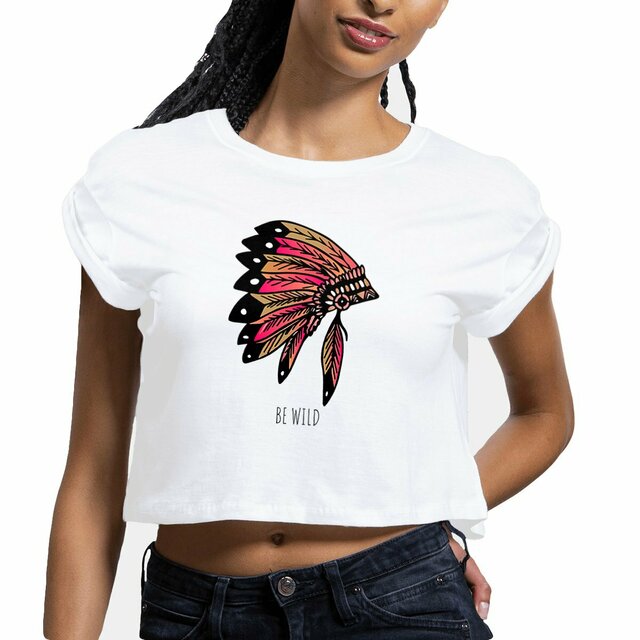 Image front crop top  be Wild