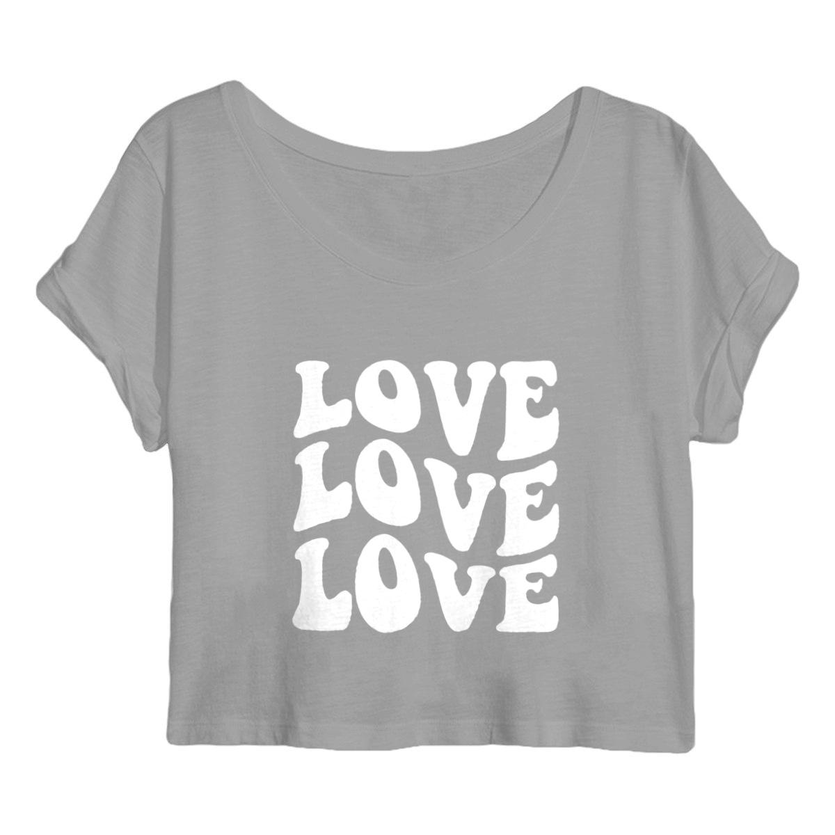 Image back Crop top "Love Love Love"