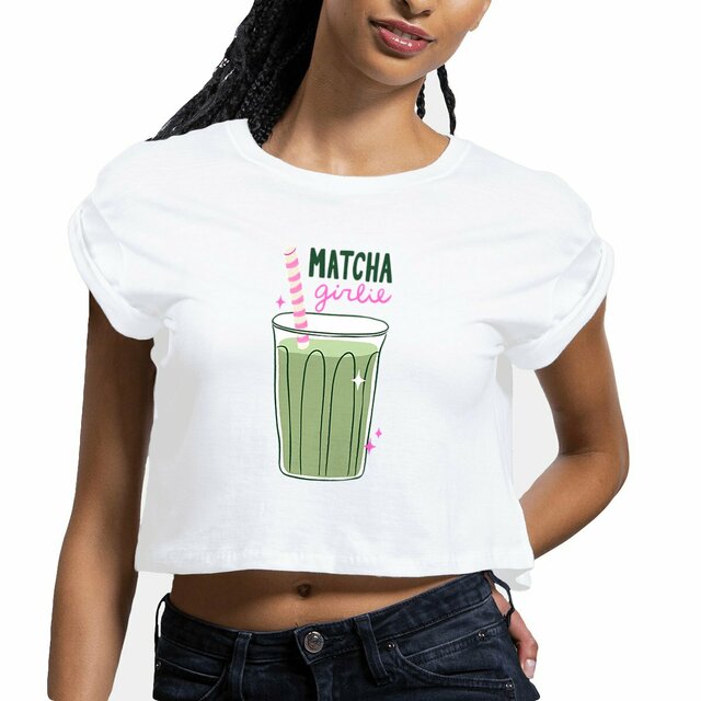 Image front Crop top Matcha girlie 