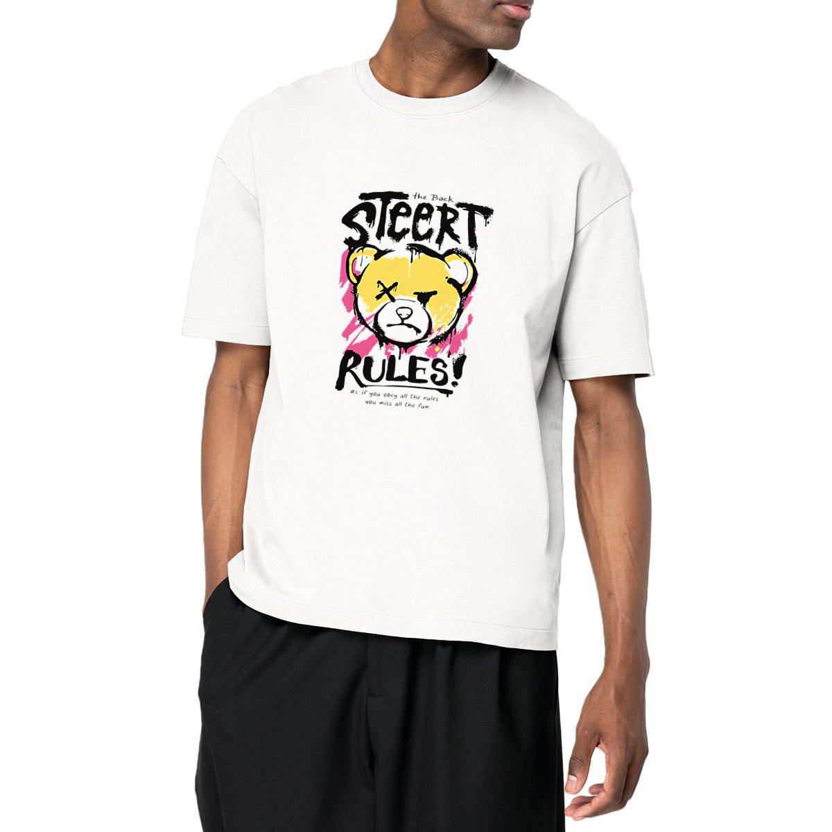 Image front T-shirt Oversize "Ourson Street Art"