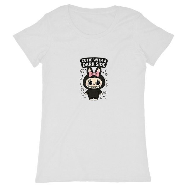Image back T-shirt femme "Cutie with a Darkside" 🖤🐰