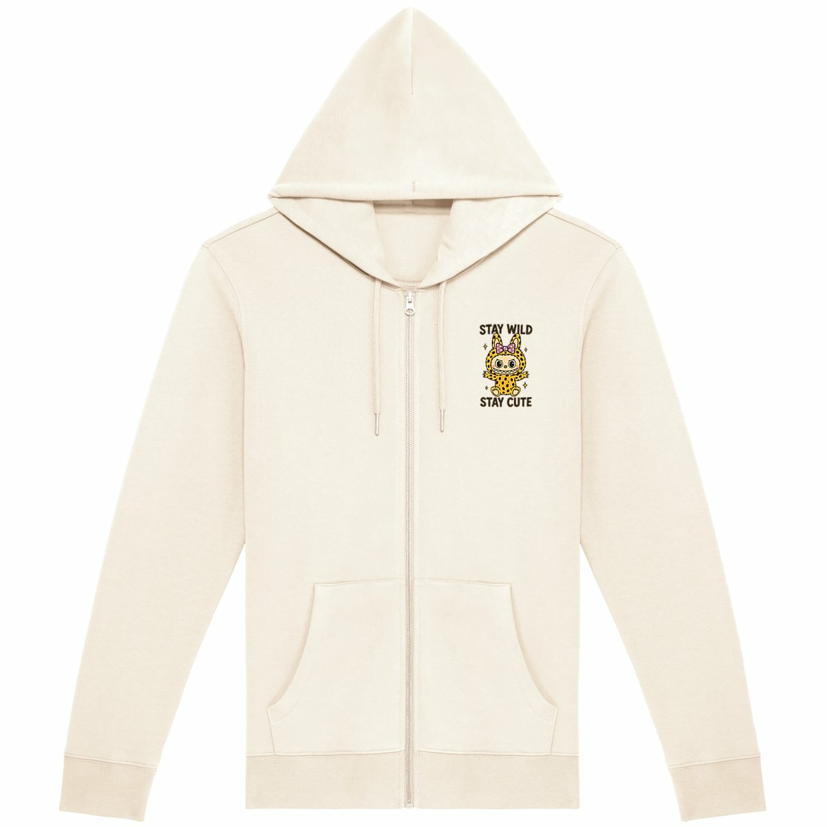 Image front Sweat zippé Labubu Léopard  🐆✨