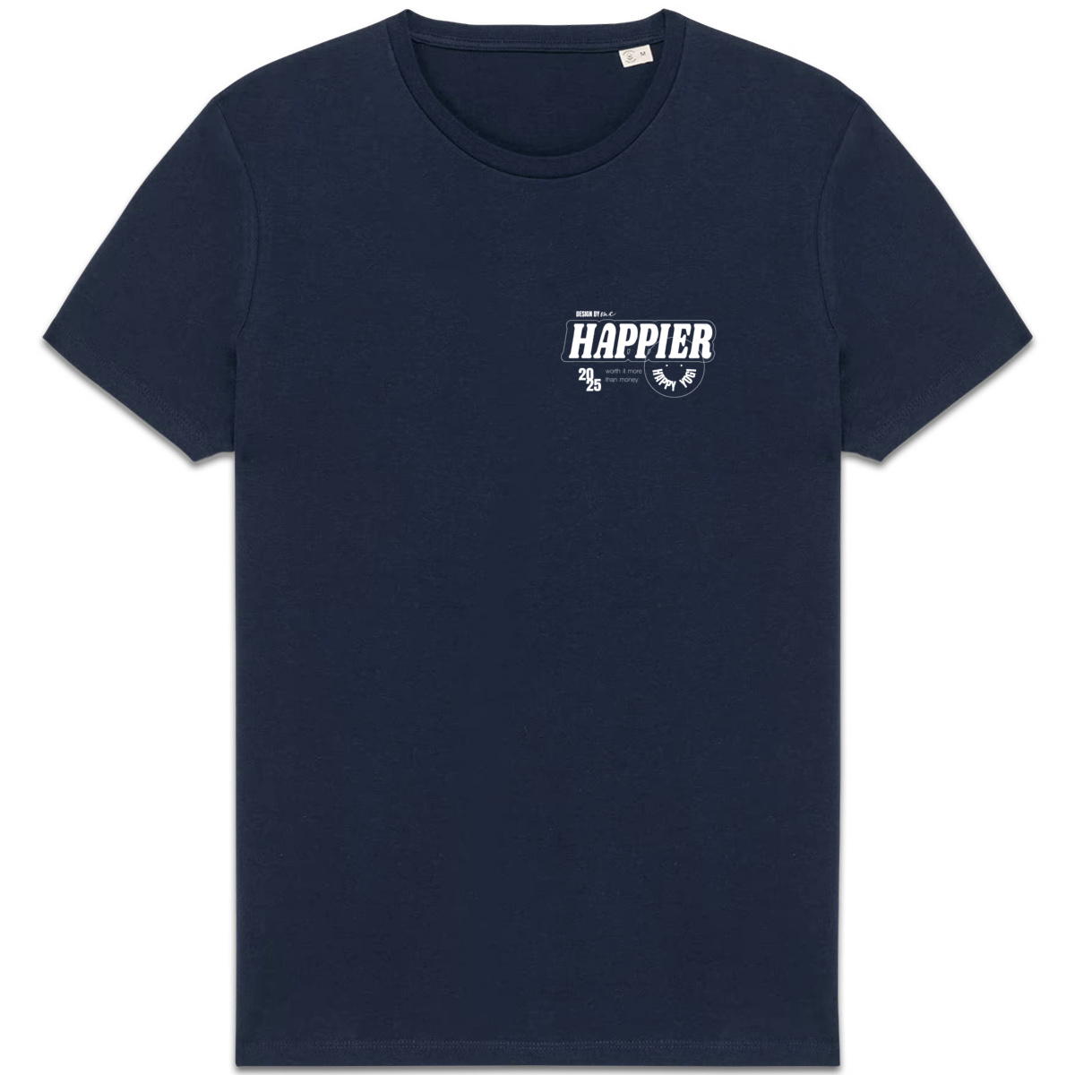 Image back t-shirt 'happier" bleu 