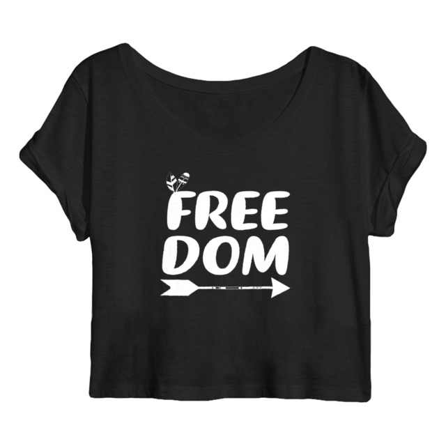 Image back crop top  freedom dark