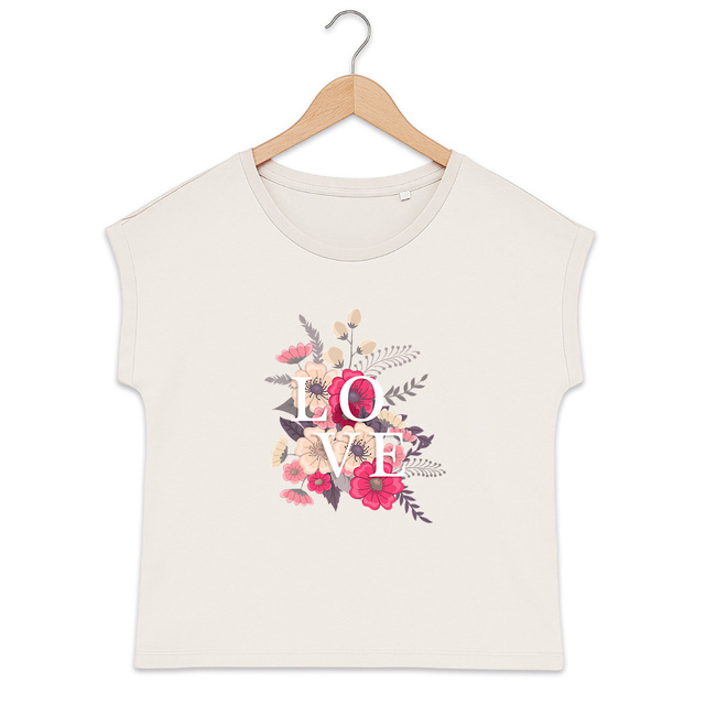 Image front T-shirt fleurs "Love" 🌸✨