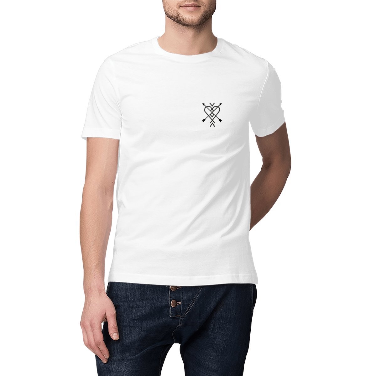 Image front T-shirt man heart