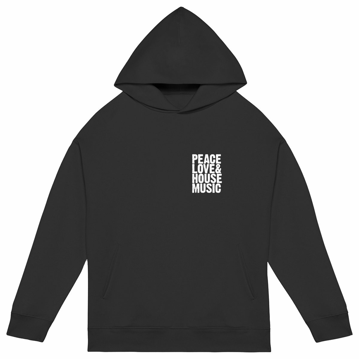 Image back Sweat oversize "peace love & house music"