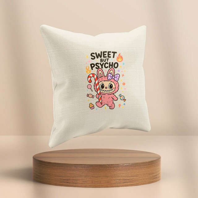 Image front Coussin Labubu psycho
