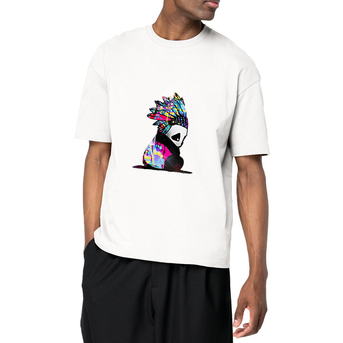 Image front t-shirt oversize "panda street" 🐼🎨