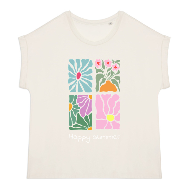 Image back T-shirt femme coton bio happy summer