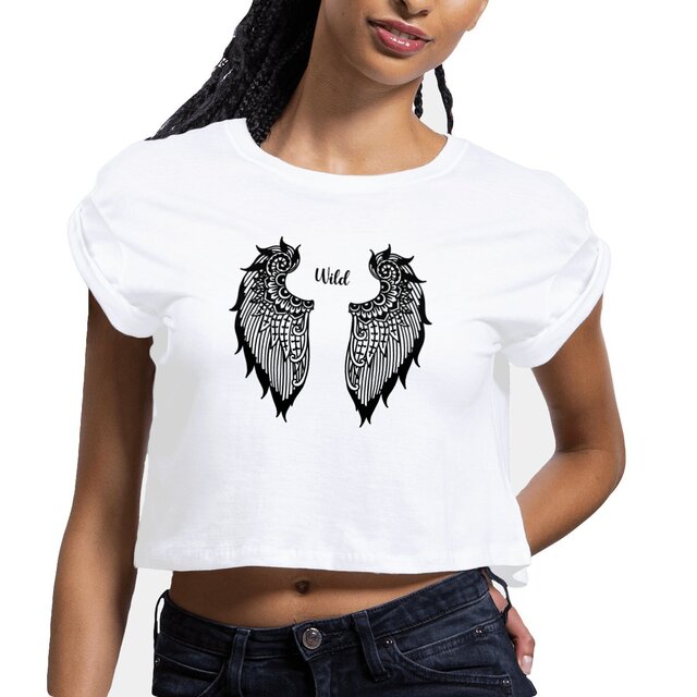 Image front crop top  wild wings