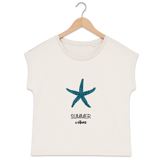 Image front T-shirt femme en coton bio Summer vibes