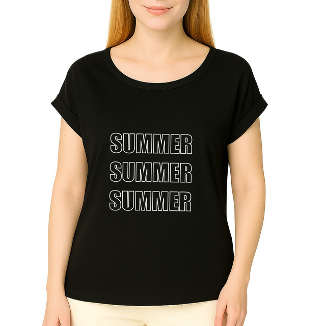 Image front T-shirt femme summer en coton bio ☀️