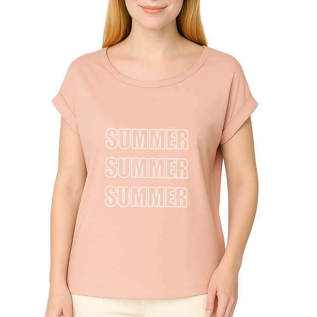 Image front T-shirt femme summer en coton bio 