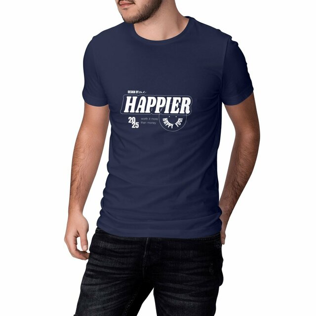 Image front T-shirt "Happier"