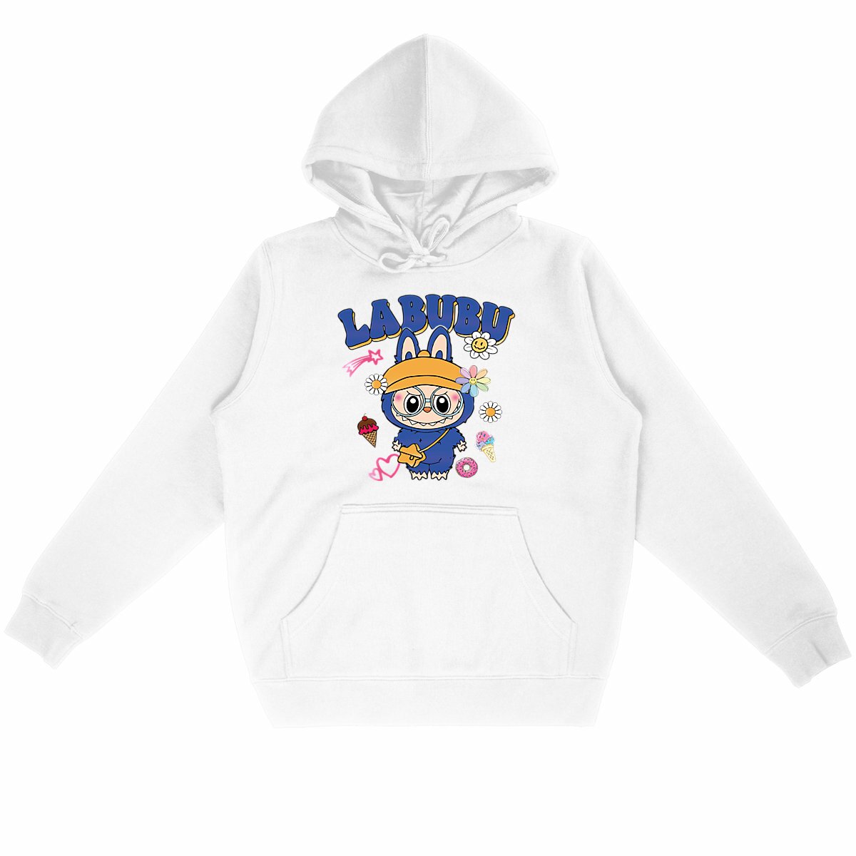 Image front Sweat blanc – Labubu Violet Kawaii 💜✨