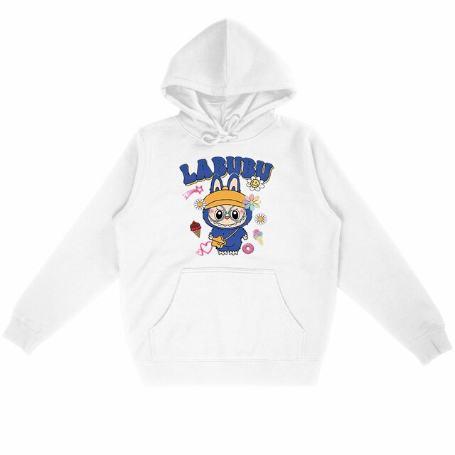 Image front Sweat blanc – Labubu Violet Kawaii 💜✨
