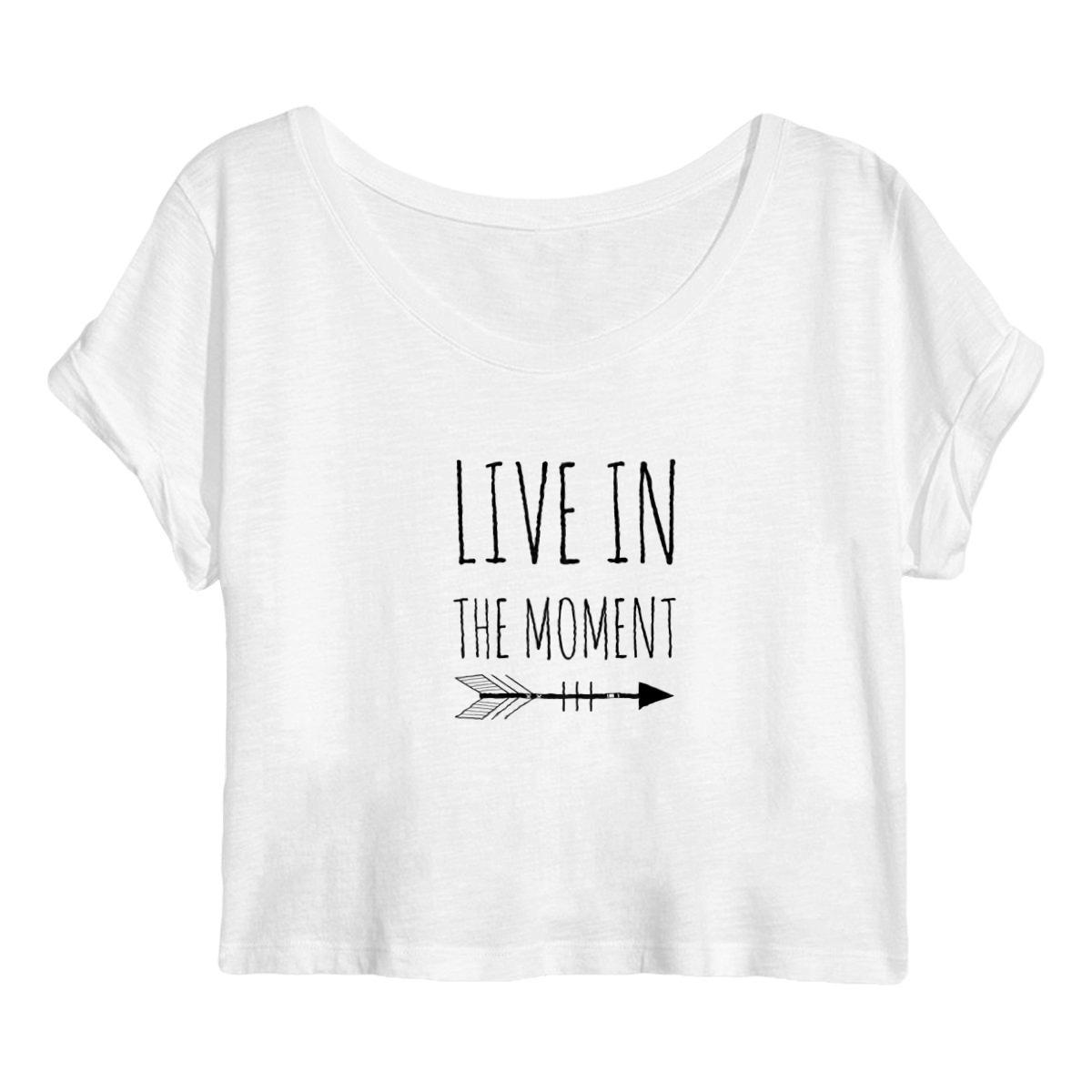 Image back Crop top live in the moment