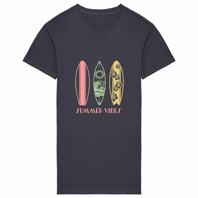 Image back Robe t-shirt "summer vibes" 🌴✨ en coton bio