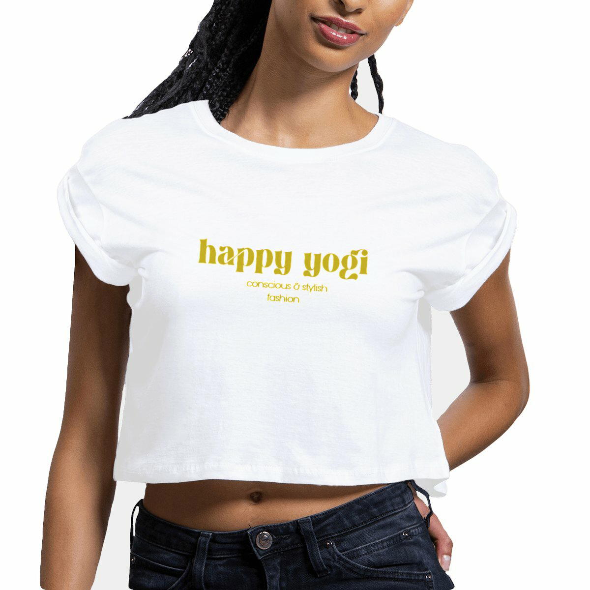 Image front Crop top "happy yogi"