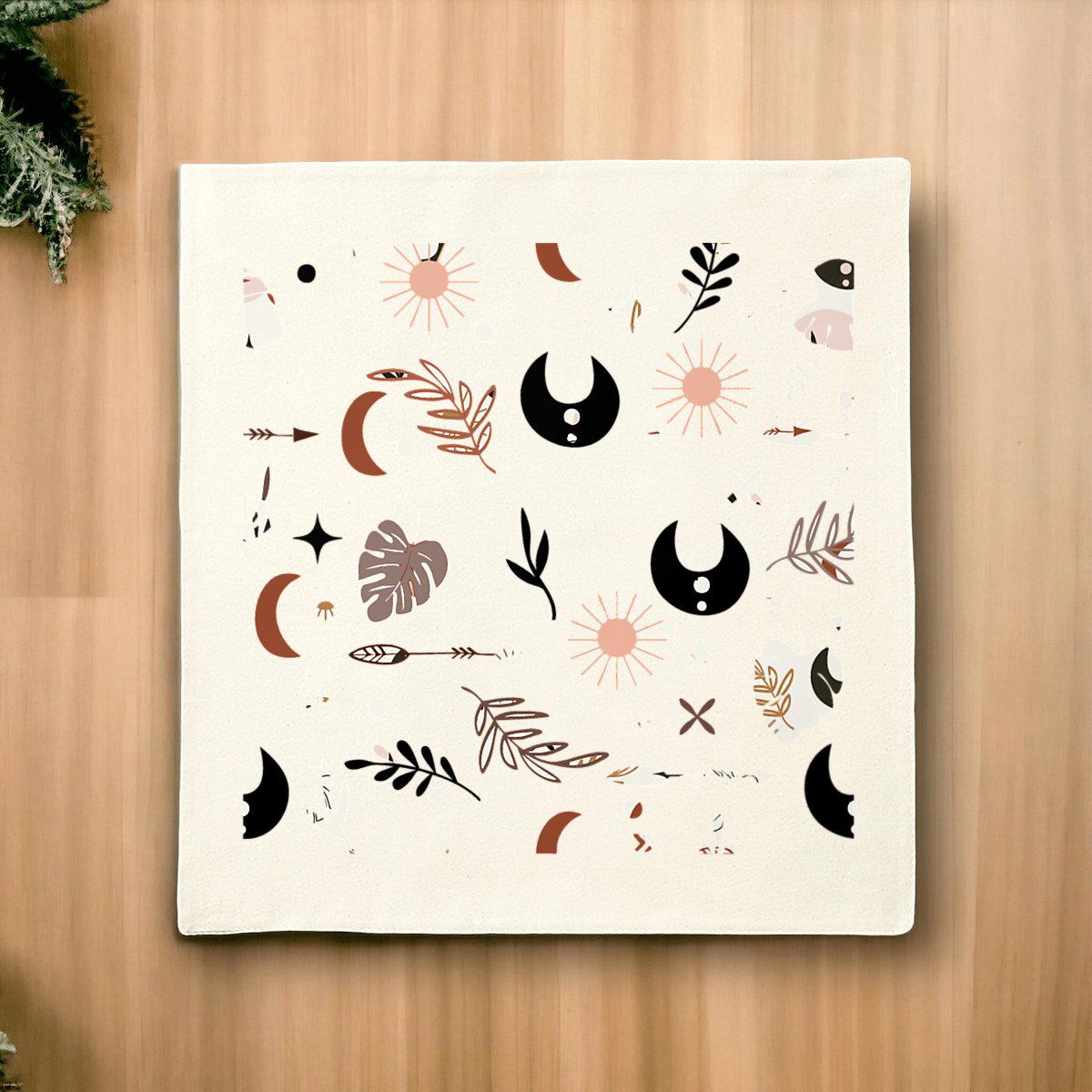 Image front Housse de coussin boho nature