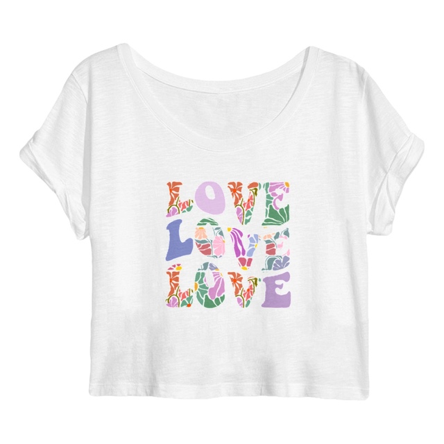 Image back Crop top coton bio Love