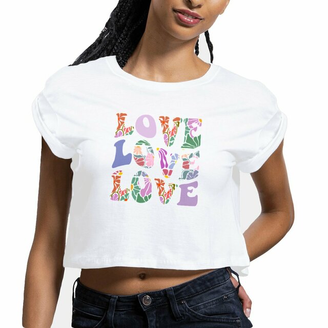 Image front Crop top coton bio Love