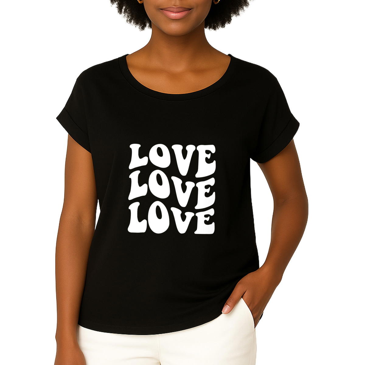 Image front T-shirt "Love,love,love" 💕🖤.